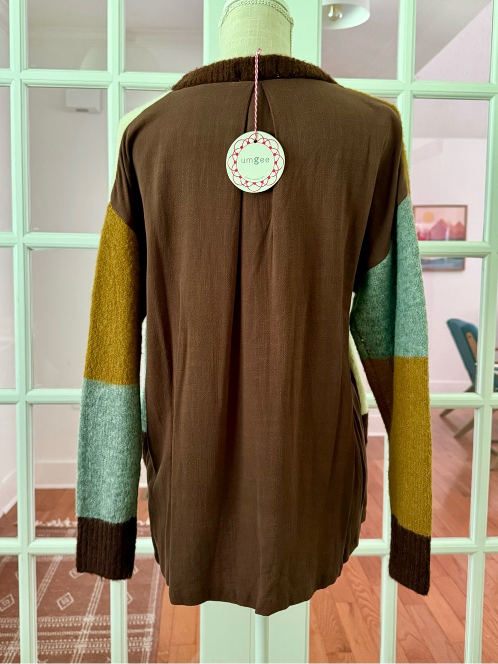 NWT Umgee Colorblock Patchwork Sweater - Picture 5 of 8